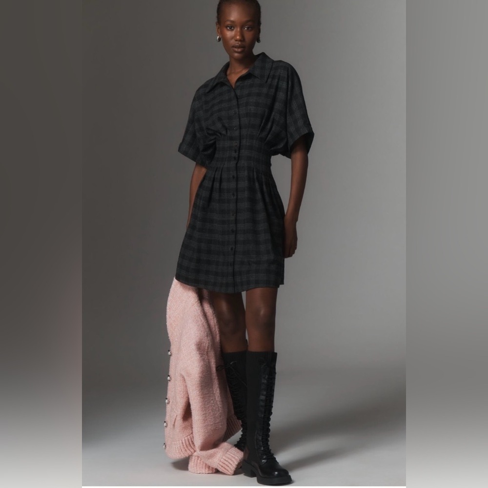Anthropologie x Exquise Tobie Mini Shirt Dress Size XL NEW